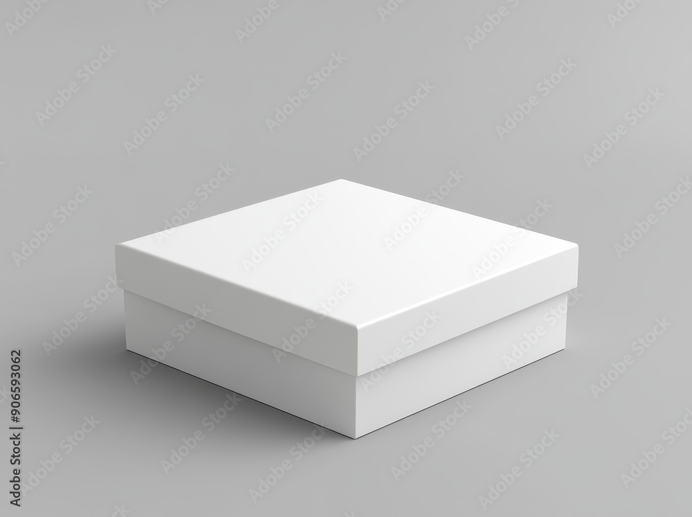 Poster this is a mock up of a blank white box packaging isolated on a gray background. it is a template for