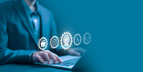 quality control concept. service system business certificate standard iso digital technology. quality guarantee process and satisfaction with customers. service best certification industrial.