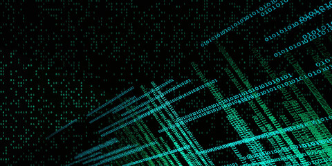 Abstract binary background. 3D render illustration.