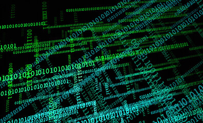 Abstract binary background. 3D render illustration.