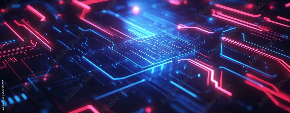 Poster an ideal background for tech processes, neural networks, stock, data transfers and security, multime