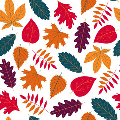 autumn leaves seamless pattern