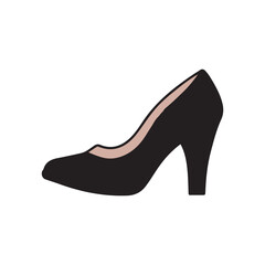 Women shoe icon, silhouette, logo, vector art design.