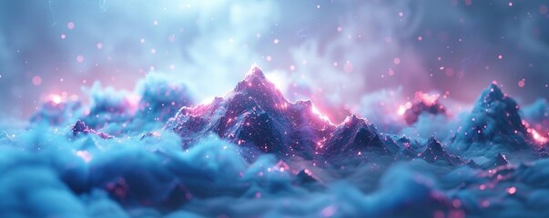 A Glowing Mountain Range Emerges from a Sea of Clouds