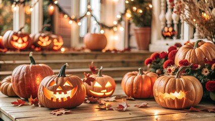 Obraz premium halloween pumpkin and pumpkins