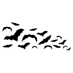 Halloween Bat Flock Silhouette