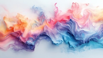 Fototapeta premium Ethereal Elegance: Abstract Pastel Swirls on Canvas - Fluidity and Precision in Visual Storytelling