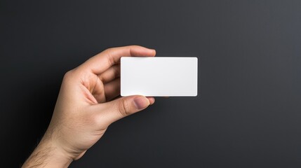 Professional Networking Concept: Hand Holding Business Card on Black Background, Generative Ai