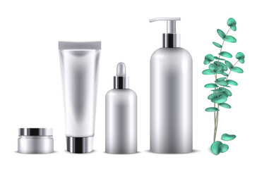 Natural cosmetics products realistic set