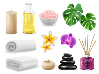 Spa and wellness realistic set