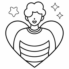 coming out day   line art Silhouette Vector Illustration
