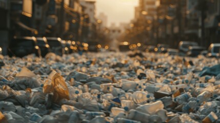 Obraz premium Dramatic imagery of protests against plastic use, capturing the urgency of environmental activism, perfect for campaigns focused on reducing plastic waste