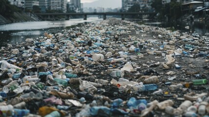 Dramatic scenes of protests against plastic waste, emphasizing environmental protection and sustainability, perfect for advocacy campaigns