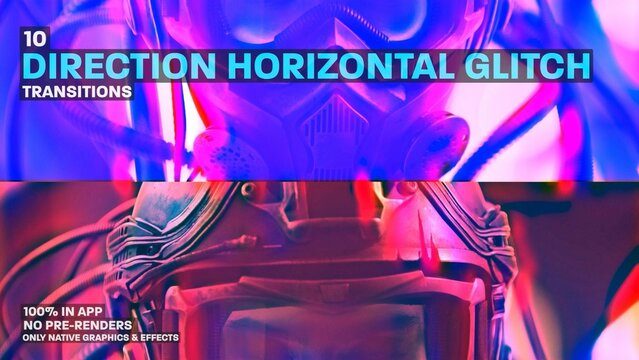 Directional Horizontal Glitch, Seamless Dynamic Transitions
