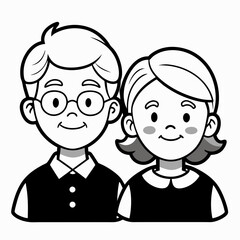 grand parents  Silhouette Vector Illustration