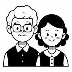 grand parents  Silhouette Vector Illustration