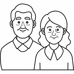 grand parents  Silhouette Vector Illustration
