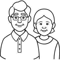 grand parents  Silhouette Vector Illustration
