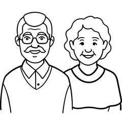 grand parents  Silhouette Vector Illustration
