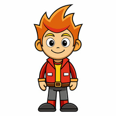  Boy cartoon crater Silhouette Vector Illustration
