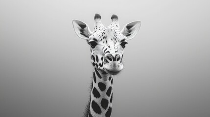 Obraz premium Minimalist animal photography with precise lighting. giraffe 