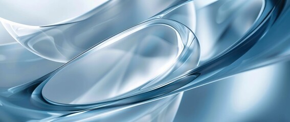 Abstract Blue Glassy Forms