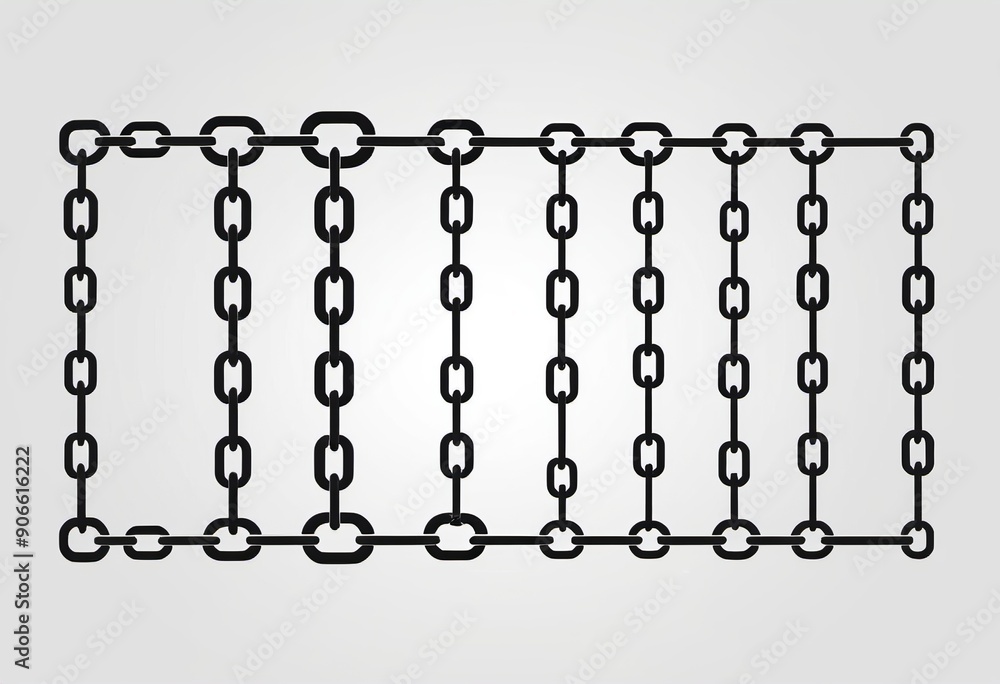 Poster minimalist chain silhouette: vector icon for web and app design