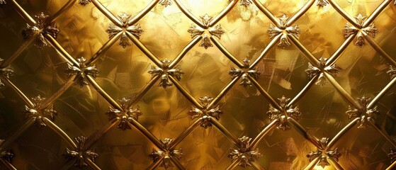 Luxurious golden lattice pattern with glowing background, perfect for elegant designs and high-end projects.