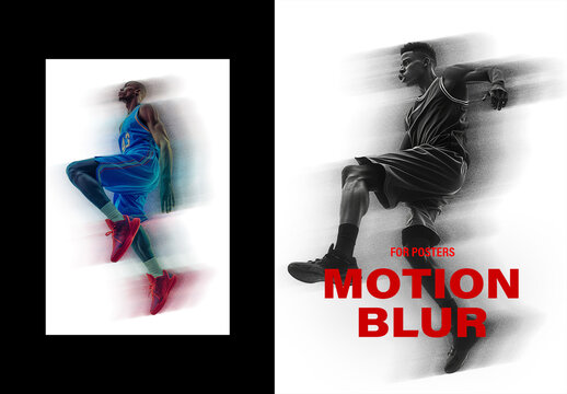Motion Blur Poster Photo Effect Mockup