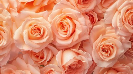 Peach Roses Close-up