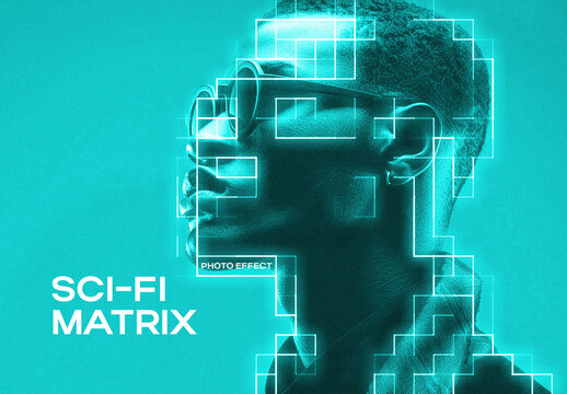 Sci-Fi Matrix Photo Effect Mockup