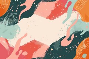 Abstract colorful patterns with empty space in the center, frame