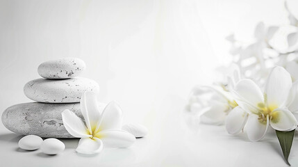 Elegant Spa Setup on White Background - Wellness Illustration