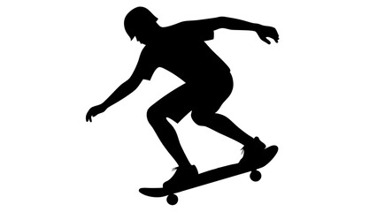 Stylish Skateboarder Silhouette Illustrations: Perfect for Action and Skate Culture