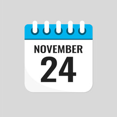 Icon page calendar day - 24 November
