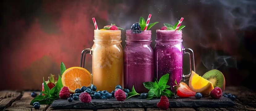 Summer slush or smoothie iced fruit juice for refreshing drinks.