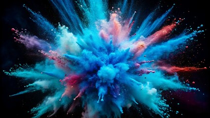Fototapeta premium This captivating background features a mesmerizing explosion of colorful powder, reminiscent of the vibrant Holi festival, perfect for adding a festive touch to any design.