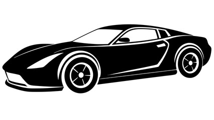 High-Quality Sports Car Silhouette Art for Luxury and Performance Graphics