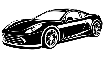 High-Quality Sports Car Silhouette Art for Luxury and Performance Graphics