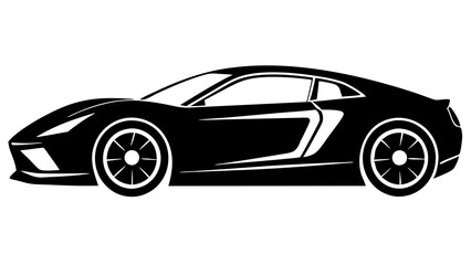 High-Quality Sports Car Silhouette Art for Luxury and Performance Graphics