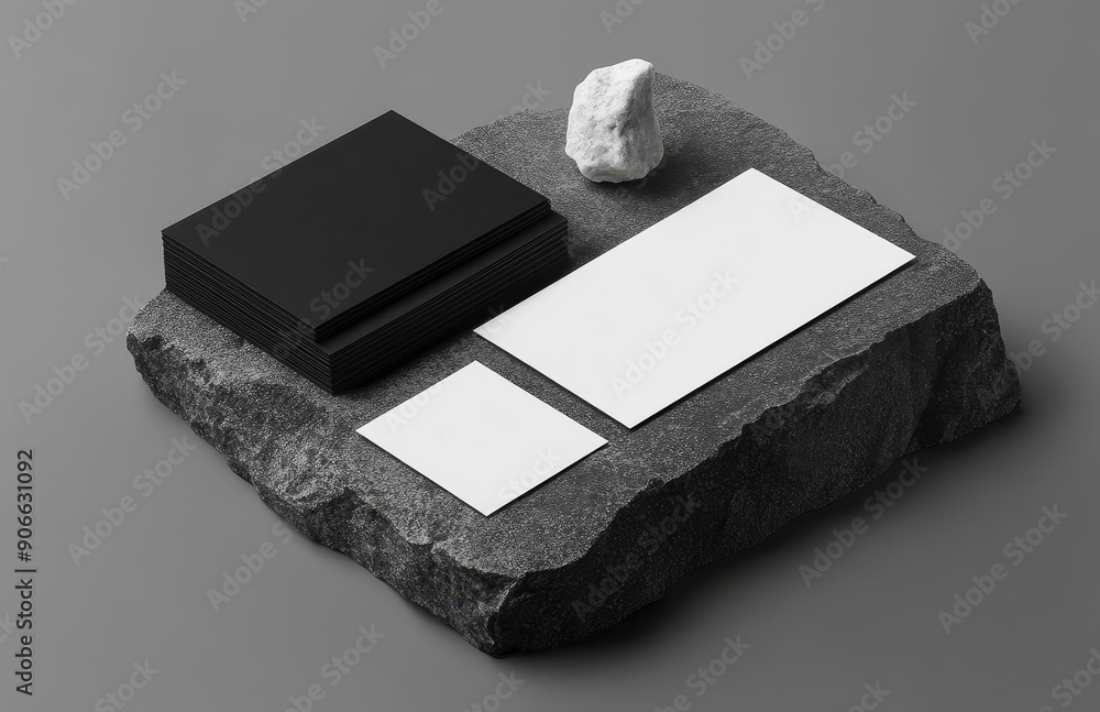 Poster Corporate Identity. Branding Mock Up. Set of elements on a gray background. Blank objects to place your design on.