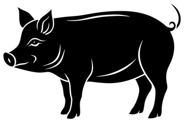 
Pig silhouette icon. Pig vector illustration