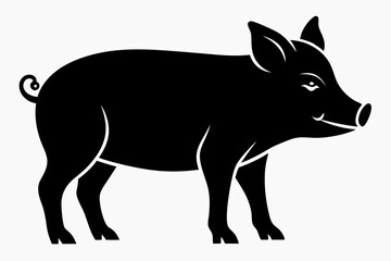 
Pig silhouette icon. Pig vector illustration