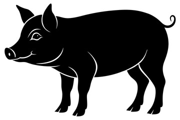 
Pig silhouette icon. Pig vector illustration