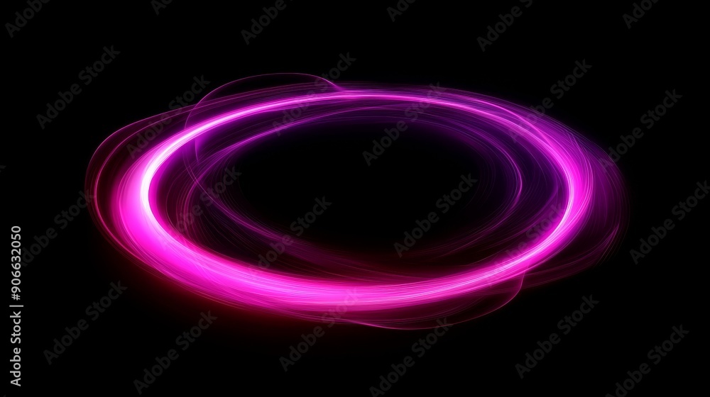 Poster on a transparent, generative background, an abstract neon energy sphere containing particles and wav