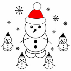 Christmas Snowmen Element Vector