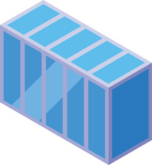 Modern glass building facade is reflecting the blue sky on a sunny day