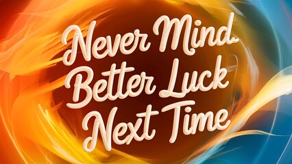 Fototapeta premium Never Mind Better Luck Next Time colorful background and text (T-shirt Design Motivational Quote, Illustration ,Typography)
