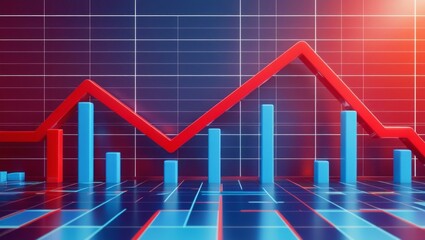 Obraz premium Graph lines in the dynamics of rises and falls, data and analysis of performance, return on investment.