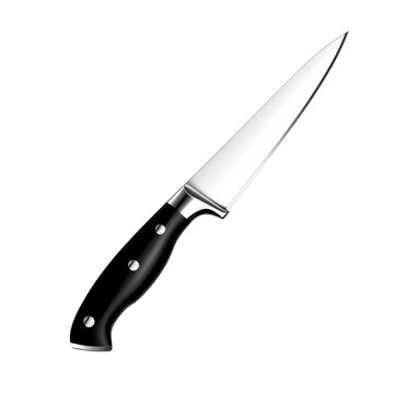 A knife is shown in a white background